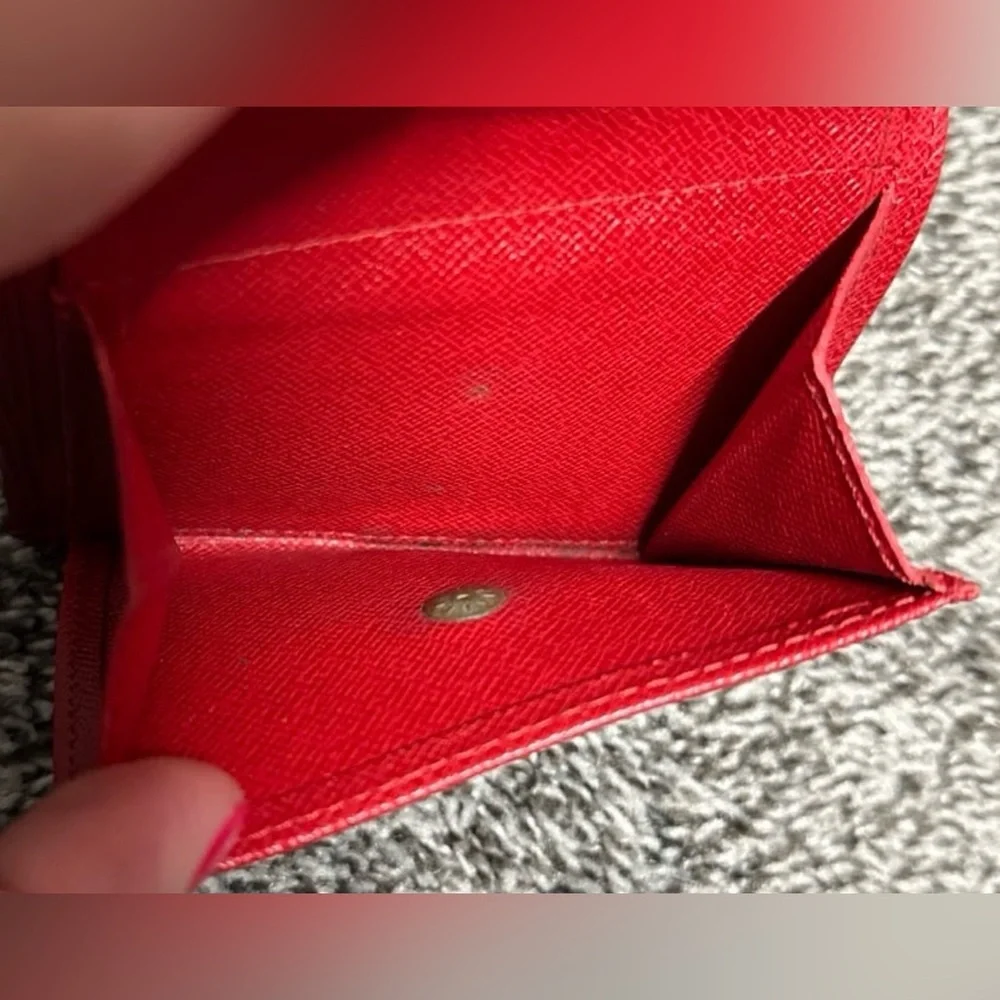 Louis Vuitton red epi leather compact wallet